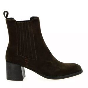 New Triver Flight Idylle Chaussures Black Suede Heeled Ankle Bootie